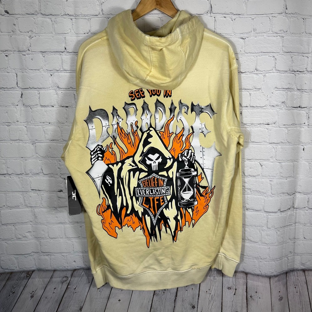 Jordan Craig Hoodie Medium Legacy Edition Mens Khaki Grim Reaper Paradise‎